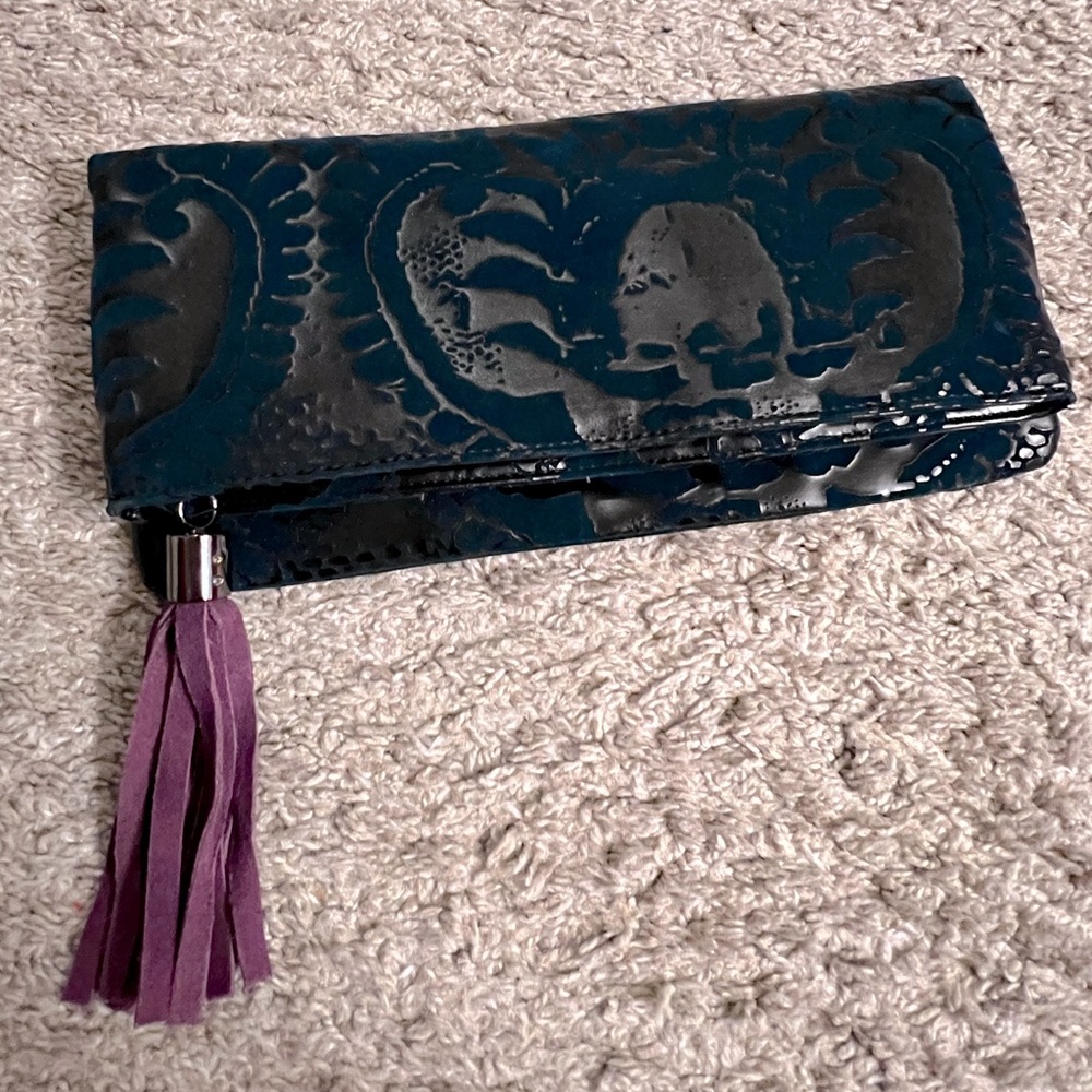 The Limited Damask Teal Clutch